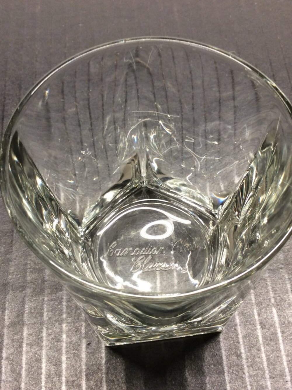 Canadian Club Classic Whiskey Rocks Glass 3 1/2” Tall x 3.25”  Wide Vintage